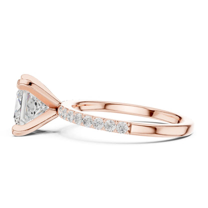 Princess Lab Grown Diamond Pave Engagement Ring