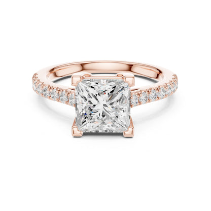 Princess Lab Grown Diamond Pave Engagement Ring
