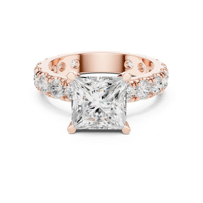 Princess Lab Grown Diamond Pave Engagement Ring