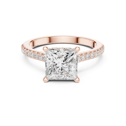 Princess Lab Grown Diamond Pave Engagement Ring