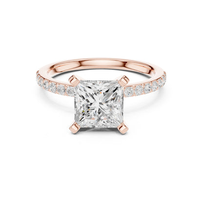 Princess Lab Grown Diamond Pave Engagement Ring