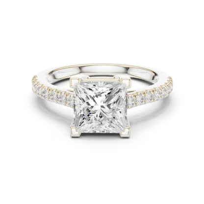 Princess Lab Grown Diamond Pave Engagement Ring