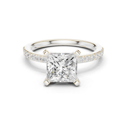 Princess Lab Grown Diamond Pave Engagement Ring