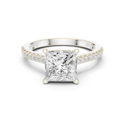 Princess Lab Grown Diamond Pave Engagement Ring