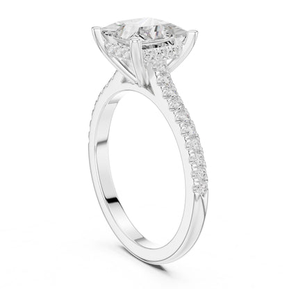 Princess Lab Grown Diamond Pave Engagement Ring