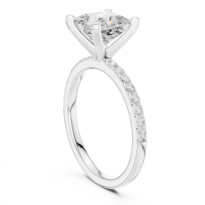 Princess Lab Grown Diamond Pave Engagement Ring