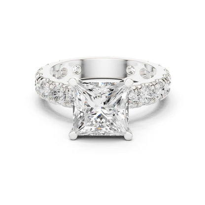 Princess Lab Grown Diamond Pave Engagement Ring