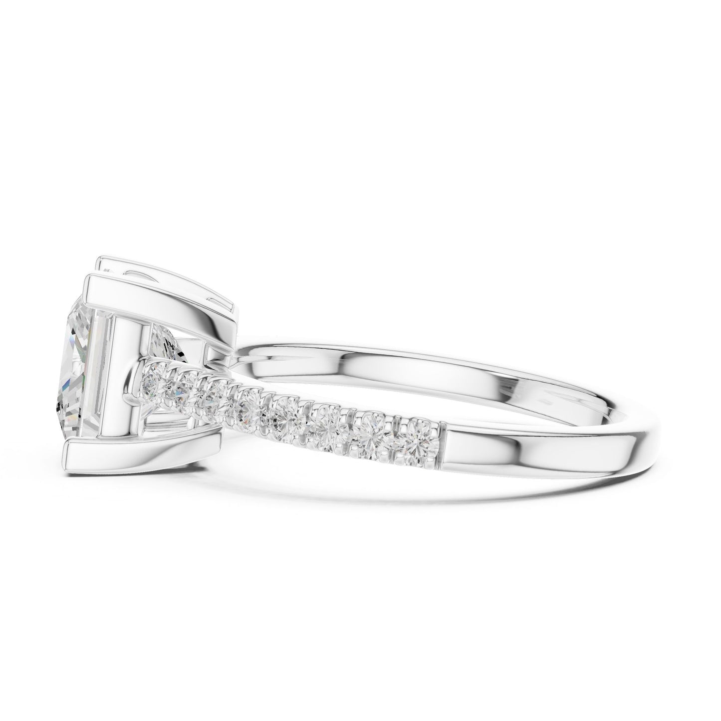Princess Lab Grown Diamond Pave Engagement Ring