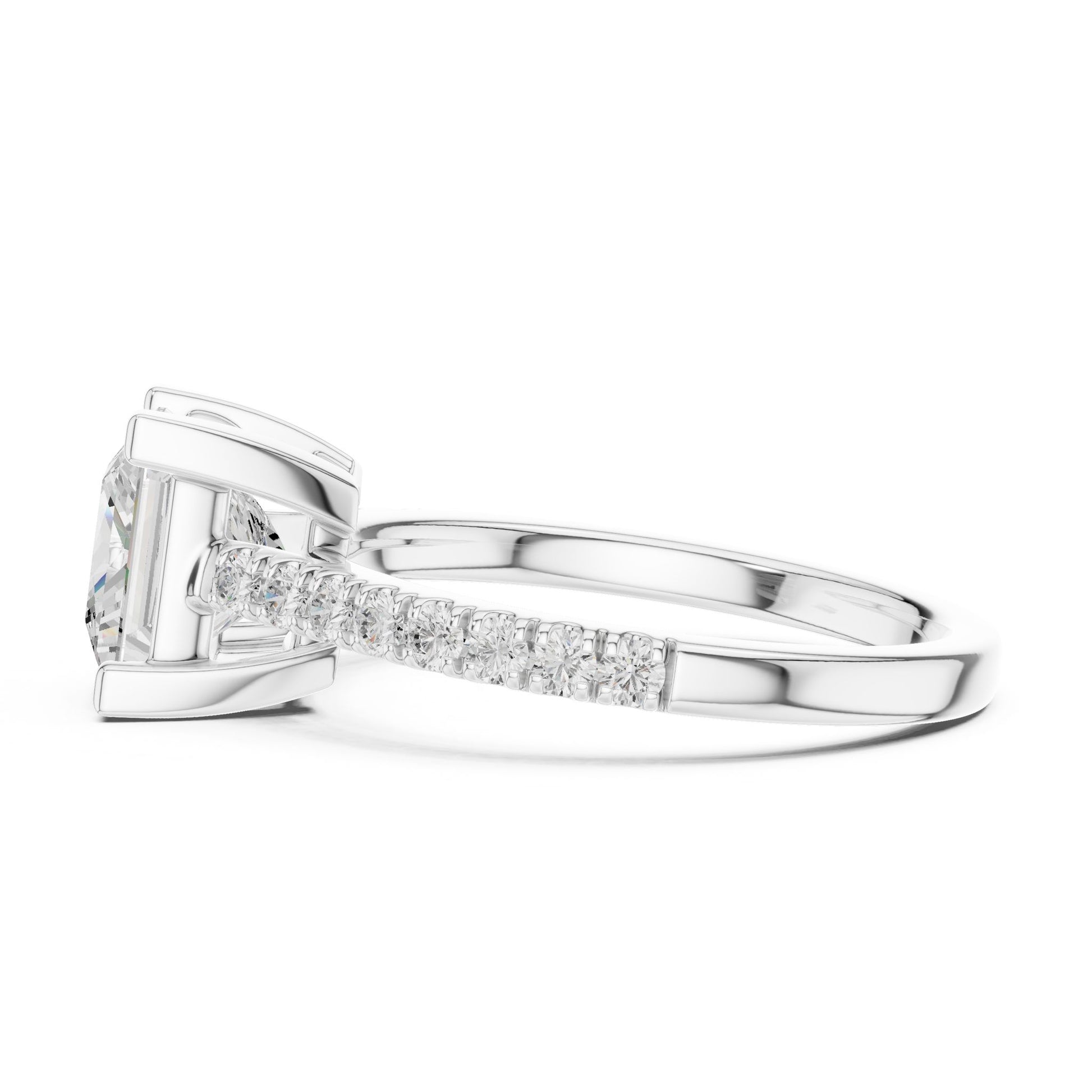 Princess Lab Grown Diamond Pave Engagement Ring