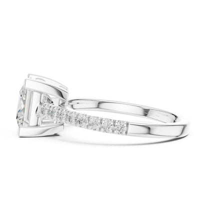 Princess Lab Grown Diamond Pave Engagement Ring