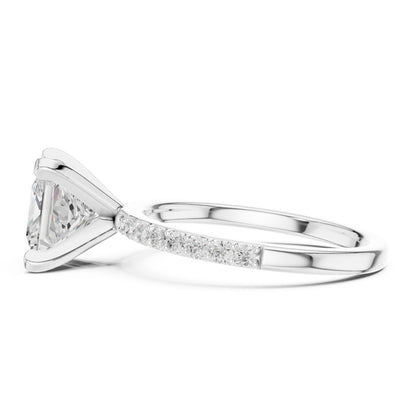 Princess Lab Grown Diamond Pave Engagement Ring