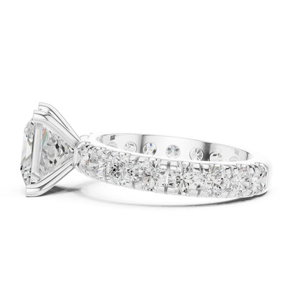 Princess Lab Grown Diamond Pave Engagement Ring