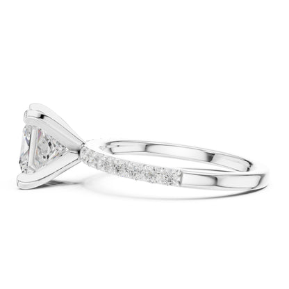 Princess Lab Grown Diamond Pave Engagement Ring