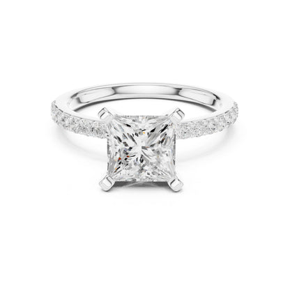 Princess Lab Grown Diamond Pave Engagement Ring