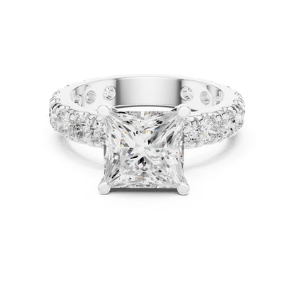 Princess Lab Grown Diamond Pave Engagement Ring