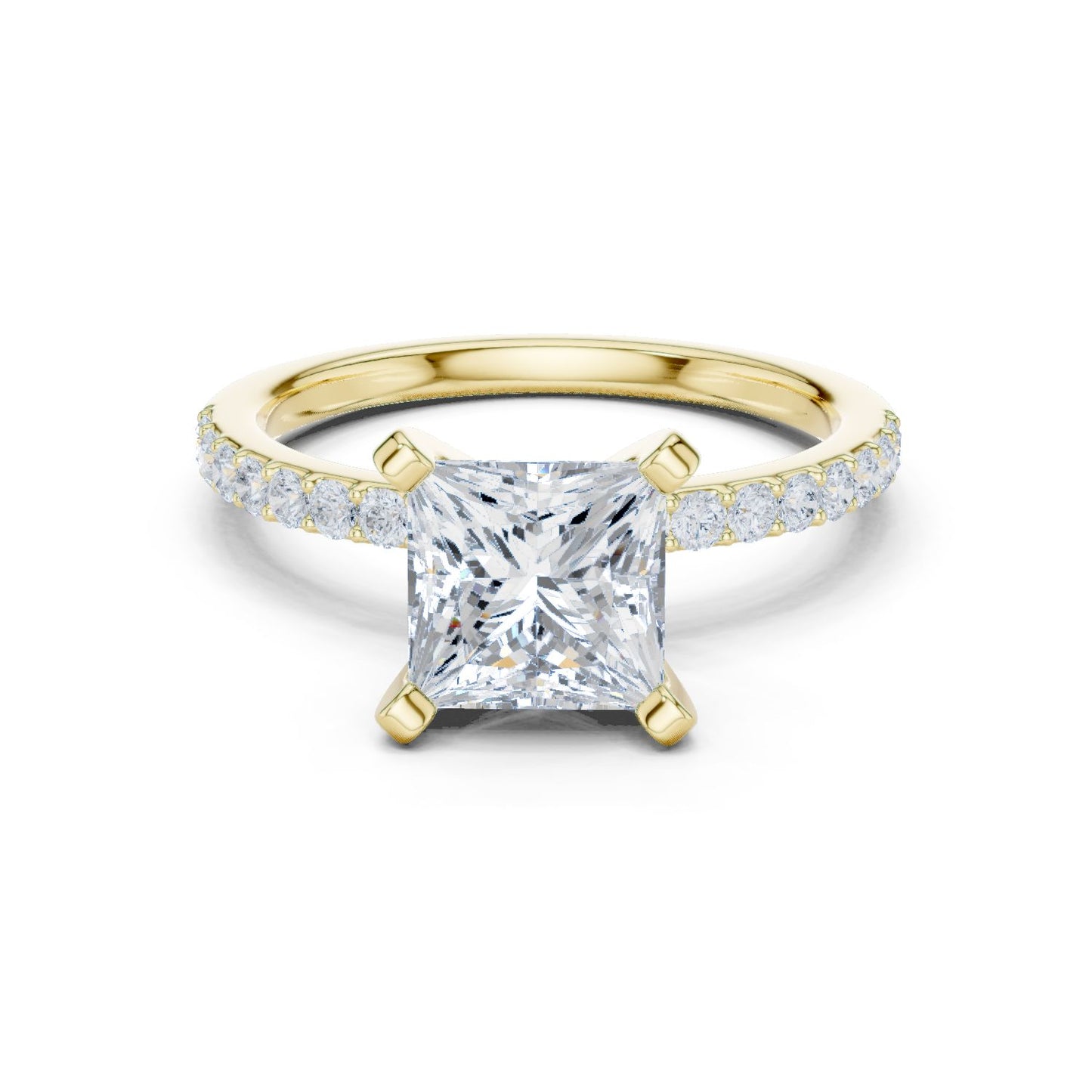 Princess Lab Grown Diamond Pave Engagement Ring