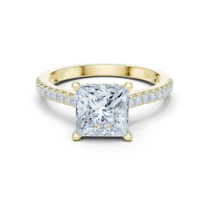 Princess Lab Grown Diamond Pave Engagement Ring