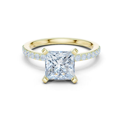 Princess Lab Grown Diamond Pave Engagement Ring