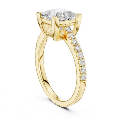 Princess Lab Grown Diamond Pave Engagement Ring