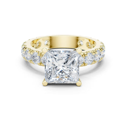 Princess Lab Grown Diamond Pave Engagement Ring