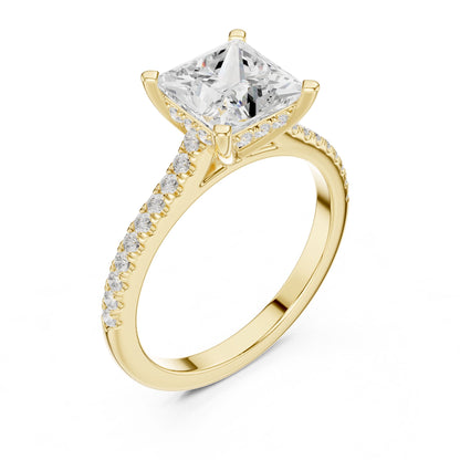 Princess Lab Grown Diamond Pave Engagement Ring