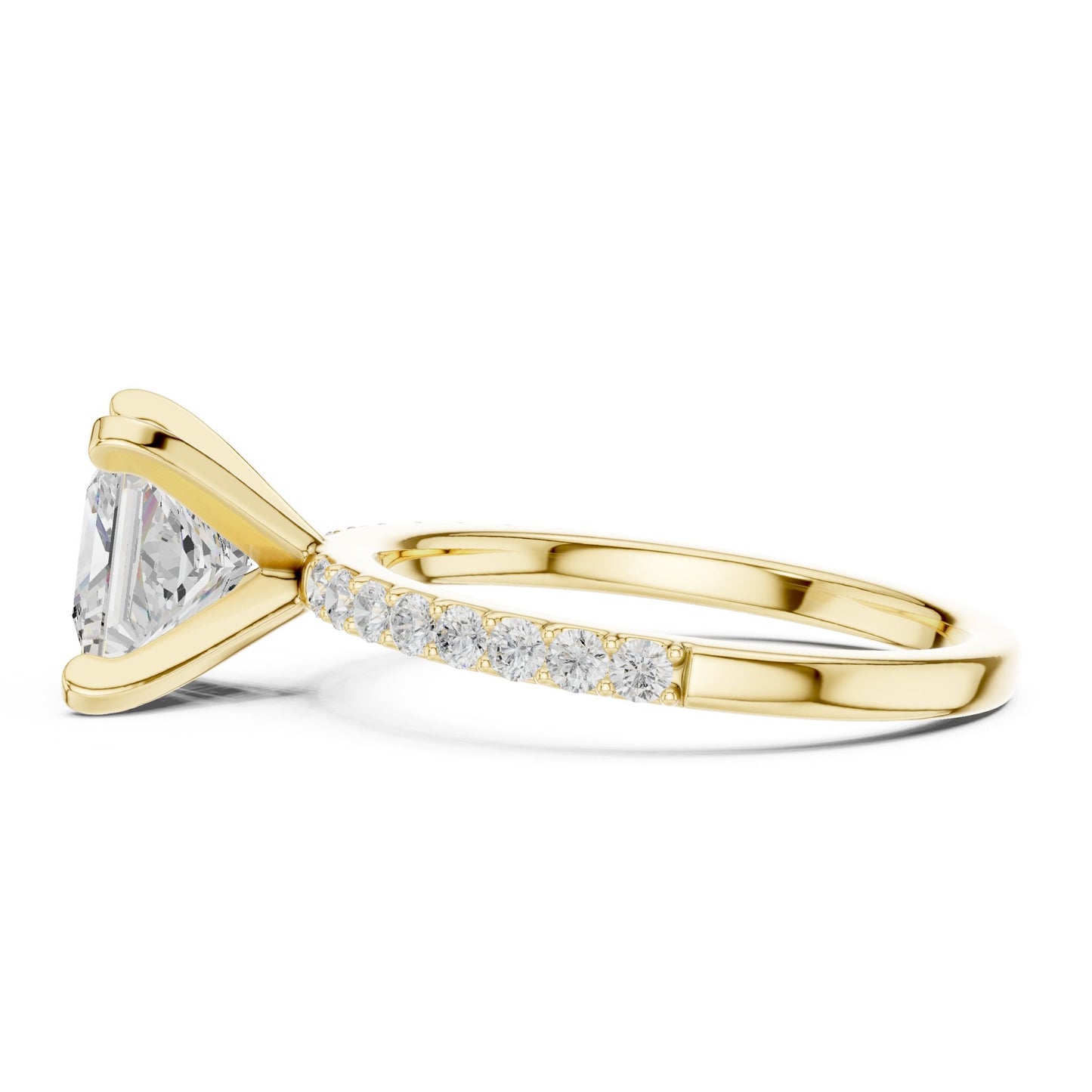 Princess Lab Grown Diamond Pave Engagement Ring