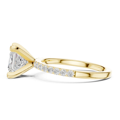Princess Lab Grown Diamond Pave Engagement Ring