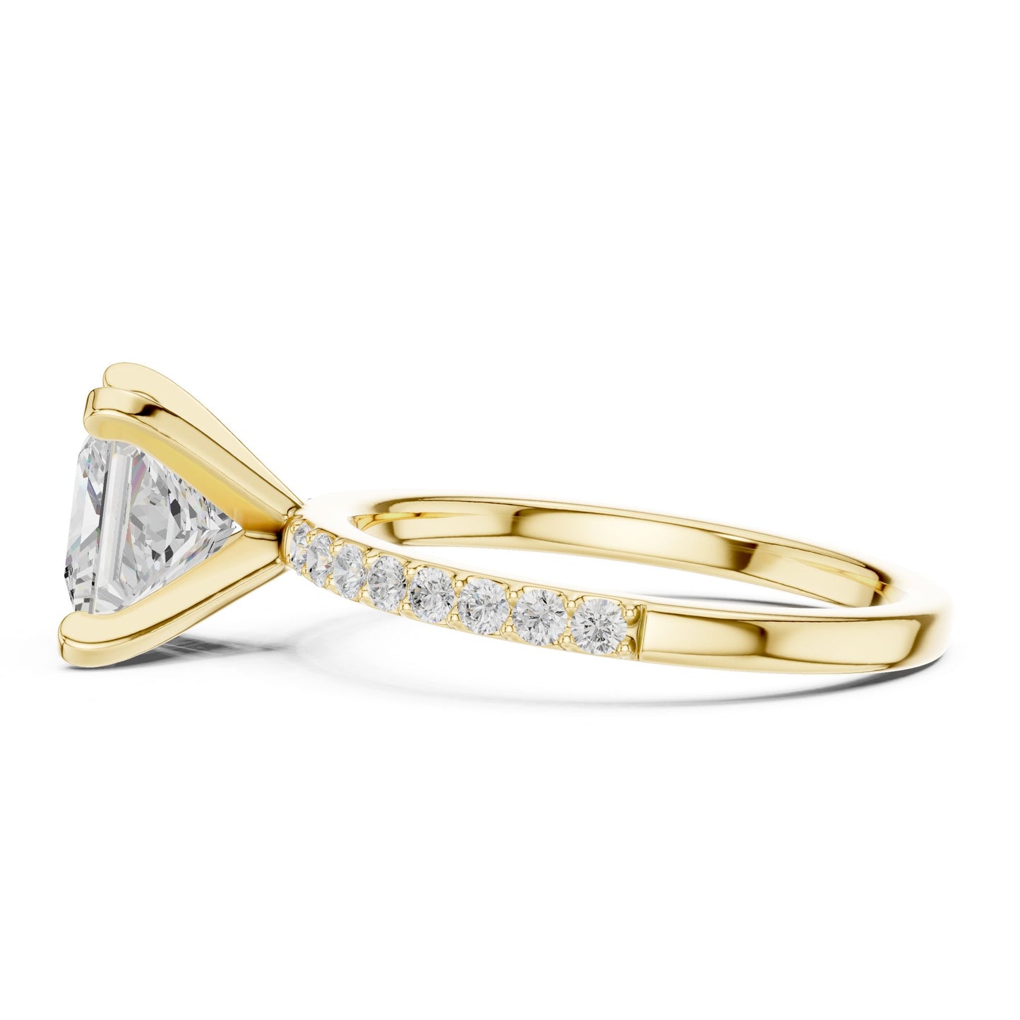 Princess Lab Grown Diamond Pave Engagement Ring