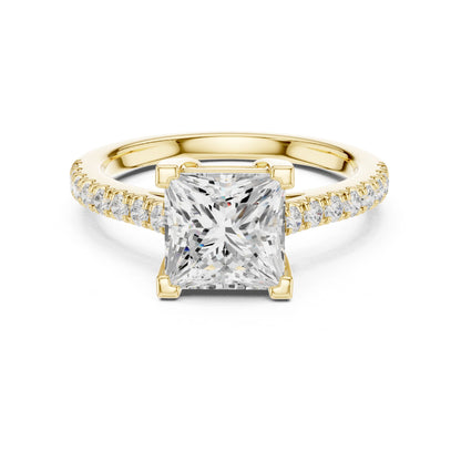 Princess Lab Grown Diamond Pave Engagement Ring