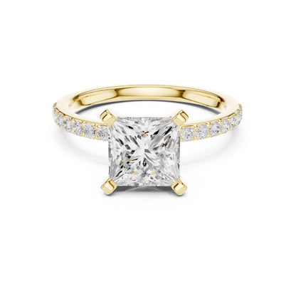 Princess Lab Grown Diamond Pave Engagement Ring