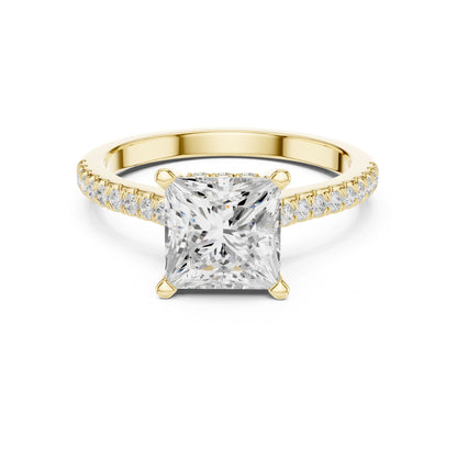 Princess Lab Grown Diamond Pave Engagement Ring