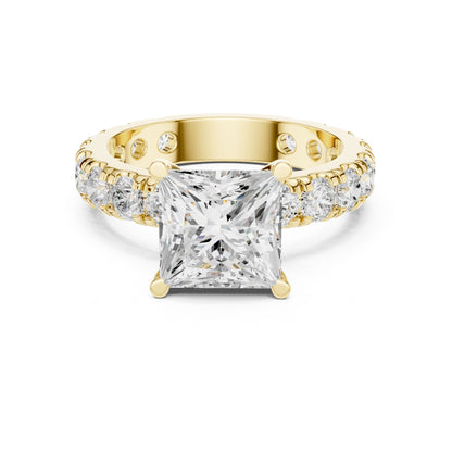 Princess Lab Grown Diamond Pave Engagement Ring