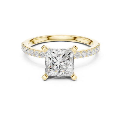 Princess Lab Grown Diamond Pave Engagement Ring