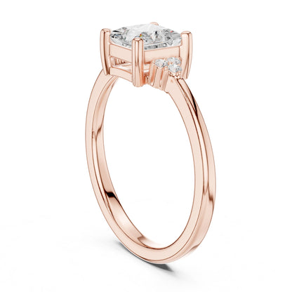 Princess Lab Grown Diamond Side-Stone Engagement Ring