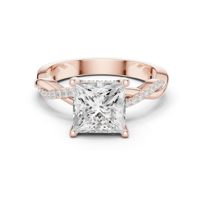 Princess Lab Grown Diamond Side-Stone Engagement Ring