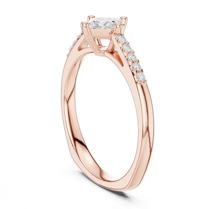 Princess Lab Grown Diamond Side-Stone Engagement Ring