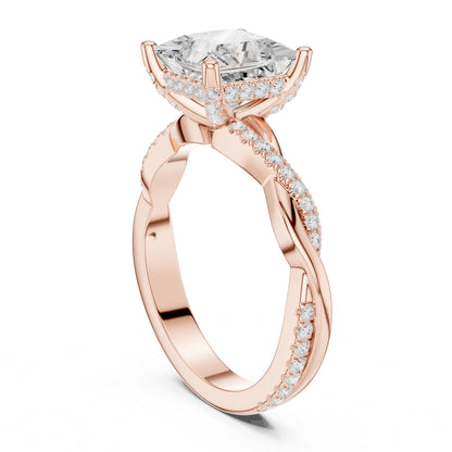Princess Lab Grown Diamond Side-Stone Engagement Ring