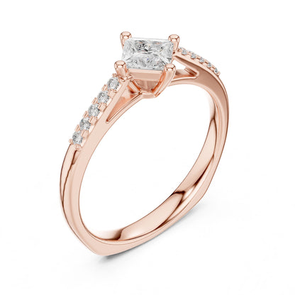 Princess Lab Grown Diamond Side-Stone Engagement Ring
