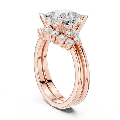Princess Lab Grown Diamond Side-Stone Engagement Ring