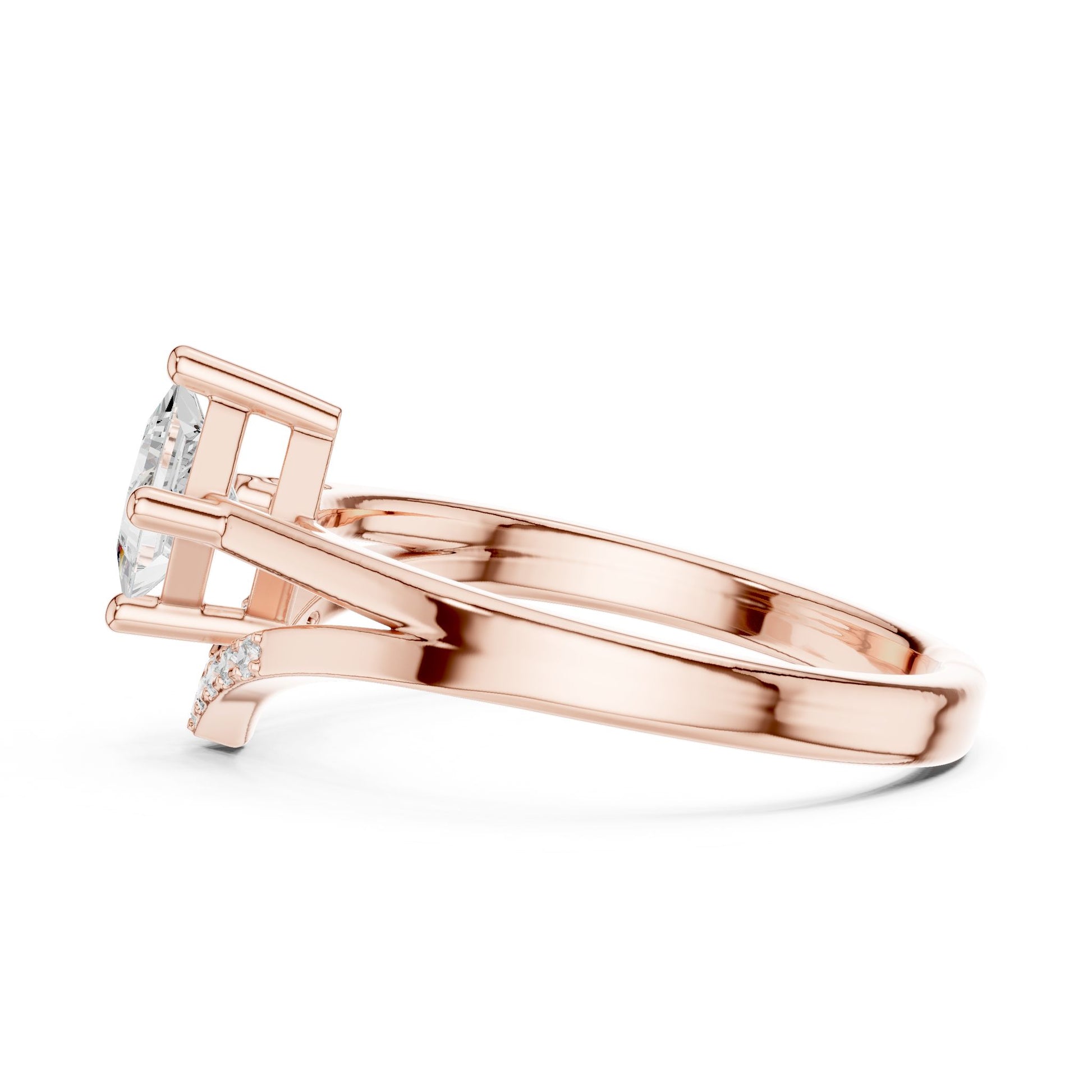 Princess Lab Grown Diamond Side-Stone Engagement Ring