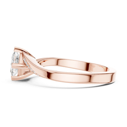 Princess Lab Grown Diamond Side-Stone Engagement Ring