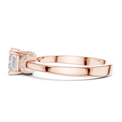 Princess Lab Grown Diamond Side-Stone Engagement Ring
