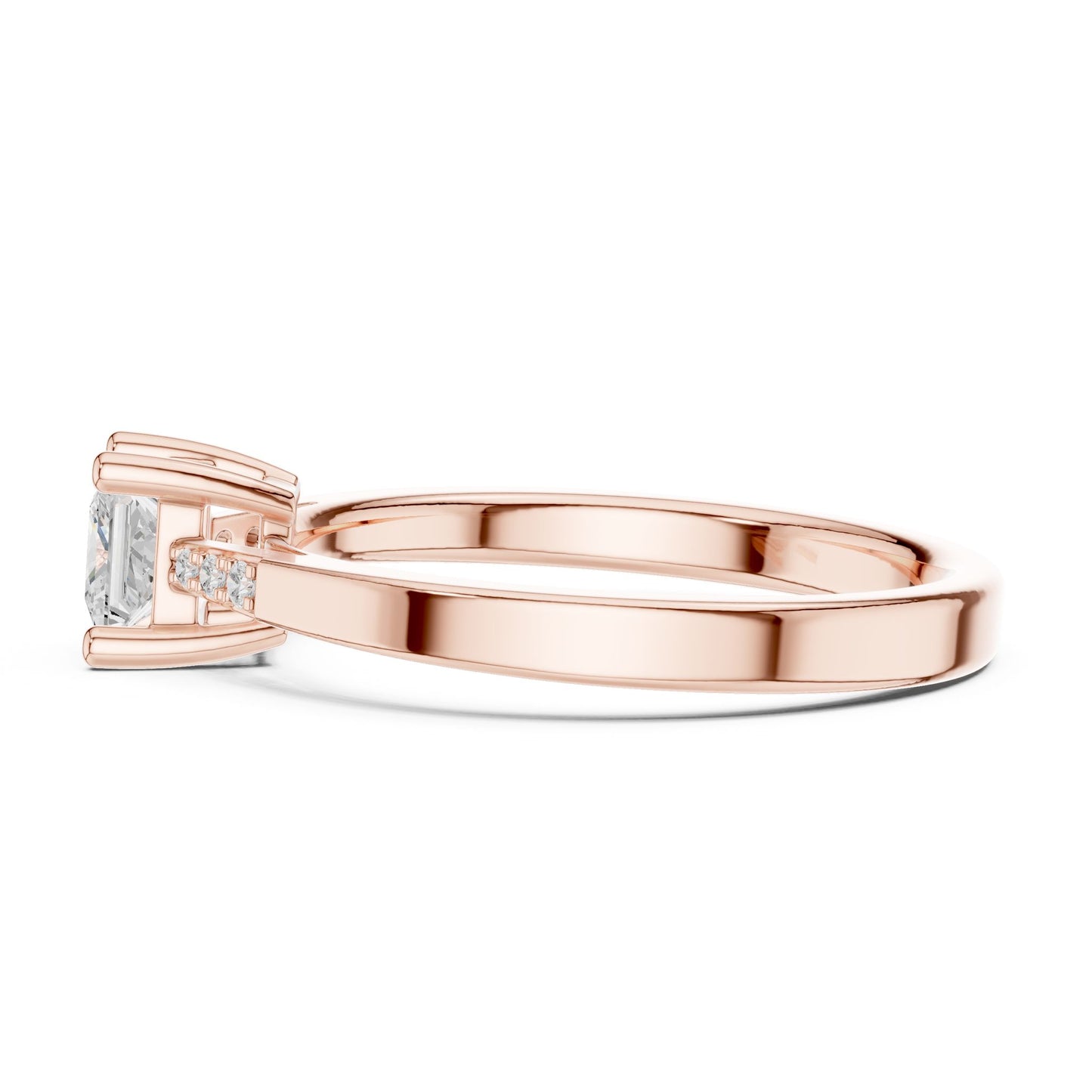 Princess Lab Grown Diamond Side-Stone Engagement Ring