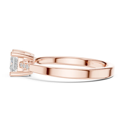 Princess Lab Grown Diamond Side-Stone Engagement Ring