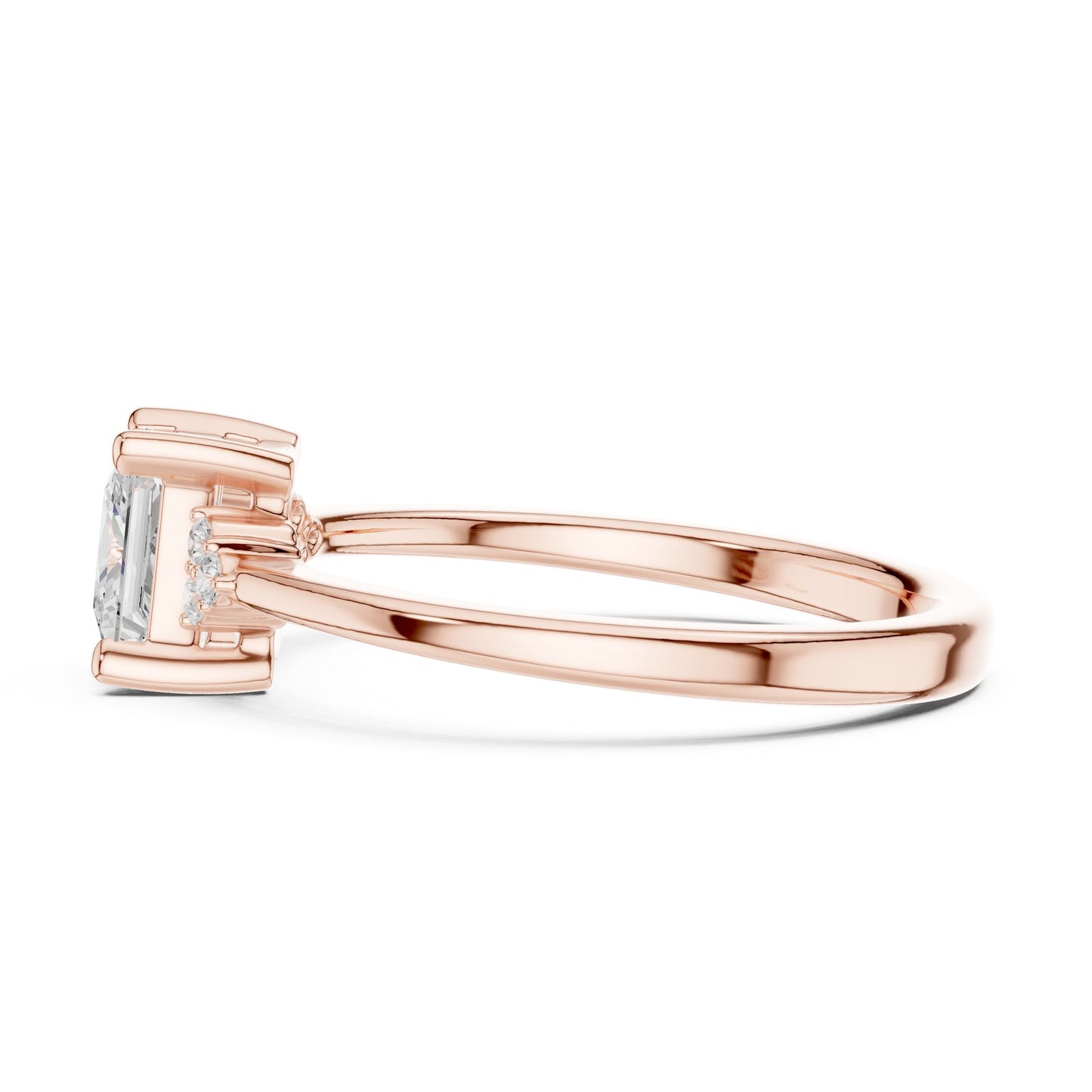 Princess Lab Grown Diamond Side-Stone Engagement Ring