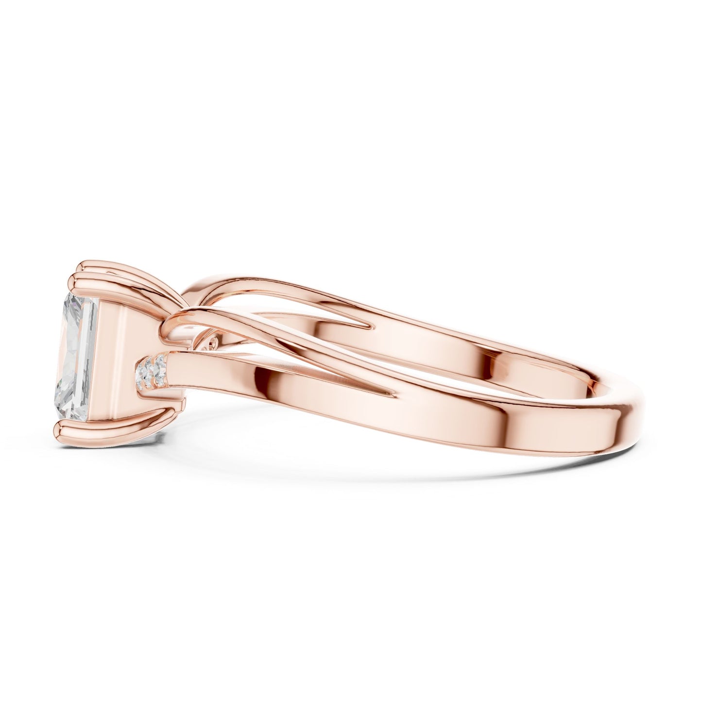 Princess Lab Grown Diamond Side-Stone Engagement Ring