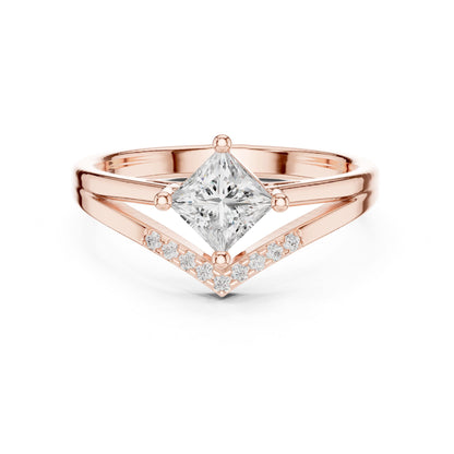 Princess Lab Grown Diamond Side-Stone Engagement Ring