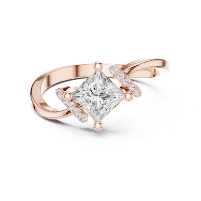 Princess Lab Grown Diamond Side-Stone Engagement Ring