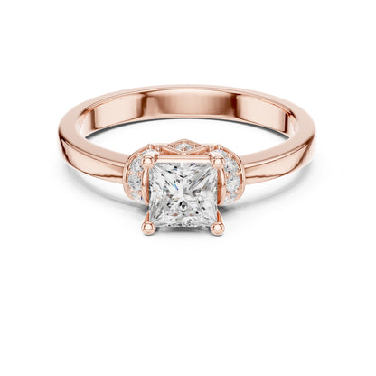 Princess Lab Grown Diamond Side-Stone Engagement Ring