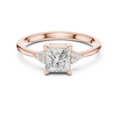 Princess Lab Grown Diamond Side-Stone Engagement Ring